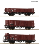 Roco 6600102 - H0 - 3-tlg. Set Offene Güterwagen Linz/Villach, DRB, Ep. II